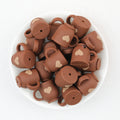 3D Deep Brown Heart Coffee Cup Silicone Focal Beads 20Pcs 2