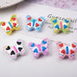 Colorful Plating Butterfly Acrylic Beads 29mm Mixed Smooth Faceted 10pcs 15