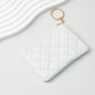 Wallet Keychain Coin Purse Plaid Simple Solid Color