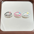 Acetate Texture Puppy Acrylic Flat Beads 22mm Pastel Floral 10pcs