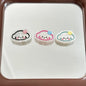 Acetate Texture Puppy Acrylic Flat Beads 22mm Pastel Floral 10pcs