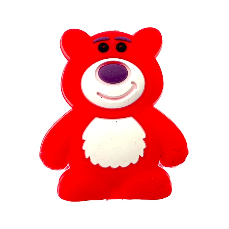 Silicone Focal Beads Bear Smiling Face Matte Finish 20pcs