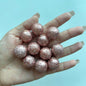 Opaque Bubblegum Beads 20mm Spray Painted Wrinkle Texture 10pcs 9