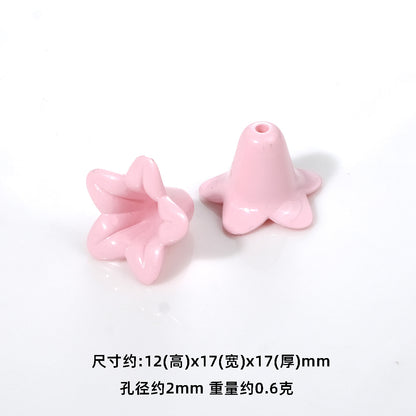 Bellflower Shaped Acrylic Beads 12x17x17mm and 21x28x28mm 50pcs 6