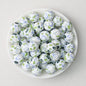 15mm Printed Silicone Beads with Nurse Ambulance and Floral Designs 50pcs - Coal Elf
