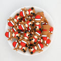 Brown Santa Hat 3D Silicone Focal Beads Wholesale, Christmas Reindeer Design