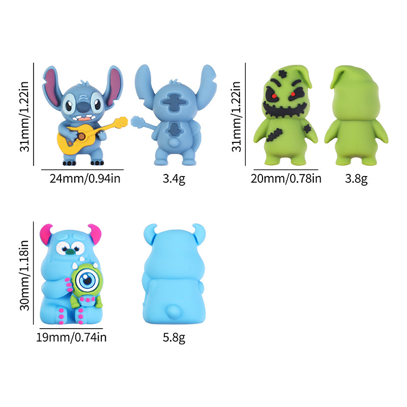 Silicone 3D Focal Beads Disney Burger James-P-Sullivan Holding Toy 20Pcs 13