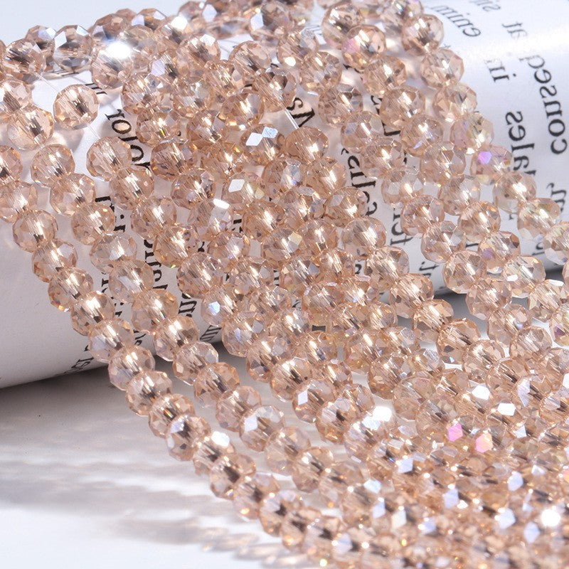 Electroplated Flat Glass Beads 8mm Colorful Mixed 10 Strands 11