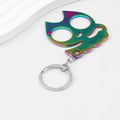 Cat Shaped Self Defense Keychain Survival Finger Clasp Compact - Rainbow