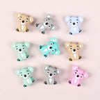Silicone 3D Focal Beads Koala Sitting Pose Pastel Colors 20pcs