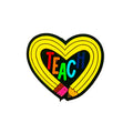 Silicone Focal Beads Teach Heart Pencil Outline 20pcs