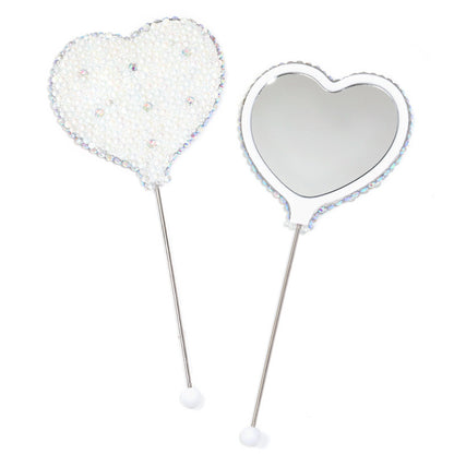 Beadable Heart Shape Handheld Makeup Mirror 6