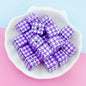 Houndstooth Square Acrylic Beads 16mm Colorful Pattern 10pcs 10