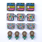 Silicone Focal Beads Dreams With Printed Text 20pcs 18