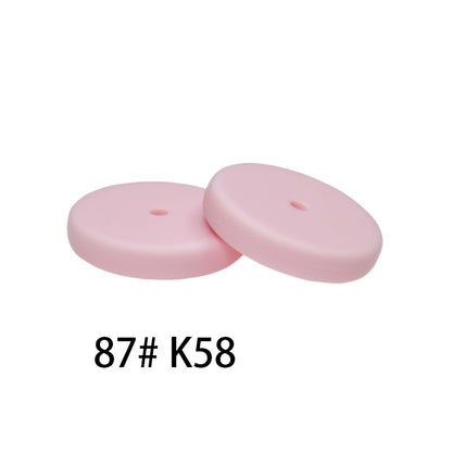 25mm Silicone Beads Flat Coin Spacer Pastel Mix 50pcs 23