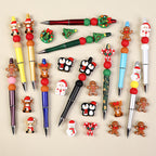 3D Christmas Silicone Focal Beads Holiday Characters Assortment 20pcs 5