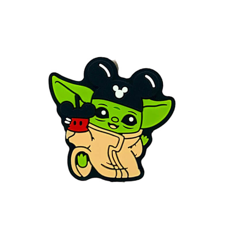 Silicone Focal Beads Baby Yoda Wearing Mickey Mouse Hat Smiling Face