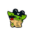 Silicone Focal Beads Baby Yoda Wearing Mickey Mouse Hat Smiling Face