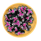 Silicone Focal Beads Nurse Cross With Cow Print Pink Caduceus 20pcs 2