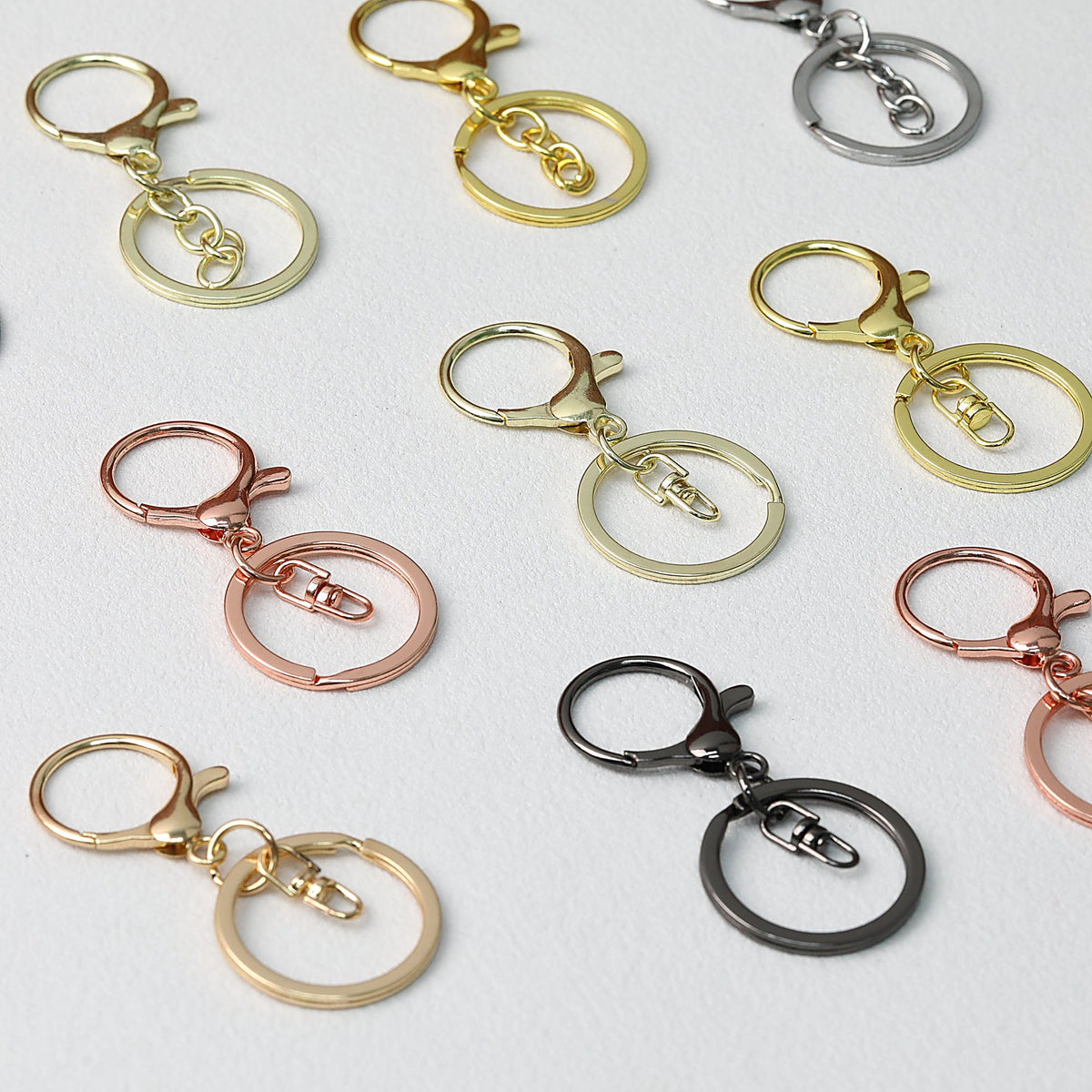 Zinc Alloy Lobster Clasp Keychain Hardware with Split Ring