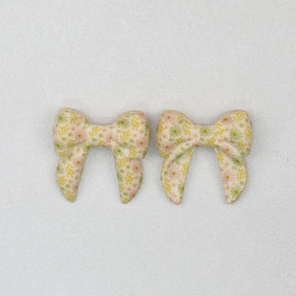 3D Printed Bow Shape Silicone Beads Colorful Pattern 10pcs 15