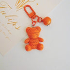 Resin Bear Keychain with Smile Engraving and Bell Charm Colorful 10