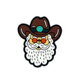 Silicone Focal Beads Western Cowboy Santa Wearing Brown Hat Turquoise Concho