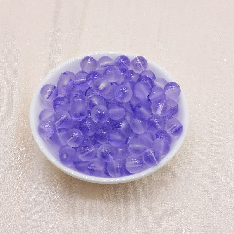 Frosted Glass Beads 8mm Soft Translucent Pastel Colors 50pcs 17