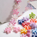 Irregular Sponge Flower Acrylic Beads 14mm Glossy Colorful 50pcs 3