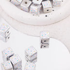 Silver Hello Kitty Printed Acrylic Square Beads 15mm 10pcs 4