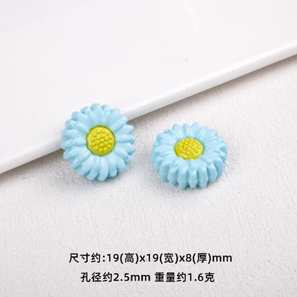 Sunflower Resin Beads 19mm Round Flower Shape 20pcs 6