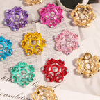 17mm Hollow Snowflake Alloy Rhinestone Spacer Beads 10pcs 2