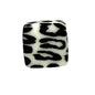 13.5mm Square Silicone Beads Printed Designs Mix 50pcs 3