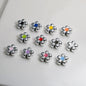 Silver Cherry Blossom Acrylic Beads 12mm Enamel 50pcs 5