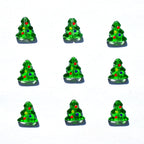 Transparent Green Christmas Tree Glass Beads 10mm 10pcs