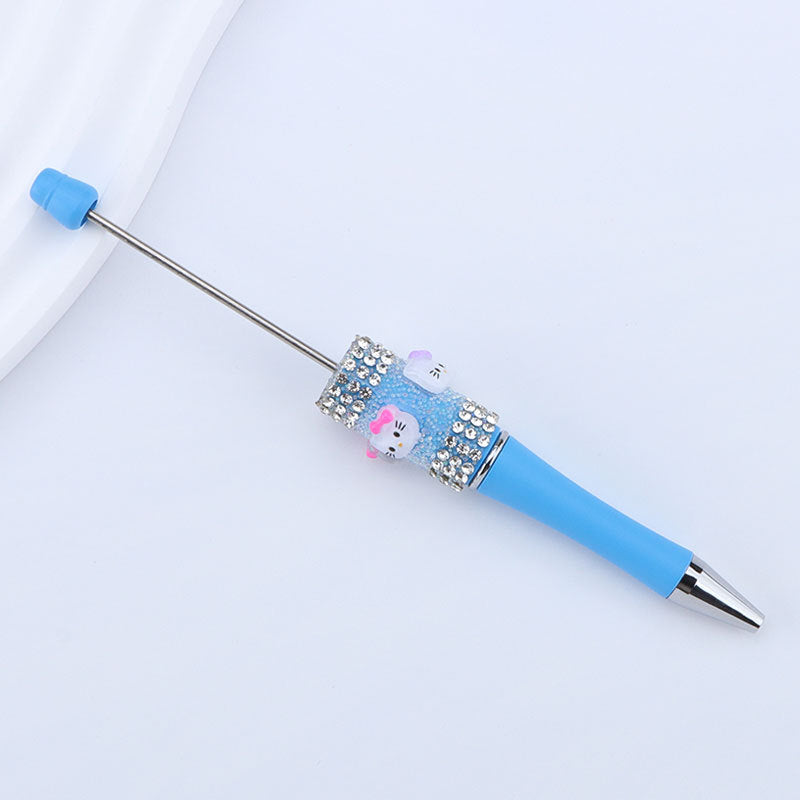 Beadable Pen with Kitty and Rhinestone  22