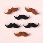 Silicone Focal Beads Beard Handlebar Mustache Textured Curved 20pcs 5