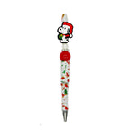 Silicone Focal Beads Christmas Snoopy Holding Green Gift 20pcs 3