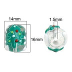 Hand Drawn Christmas Glass Beads 14mmx16mm Holiday Focal Beads 2