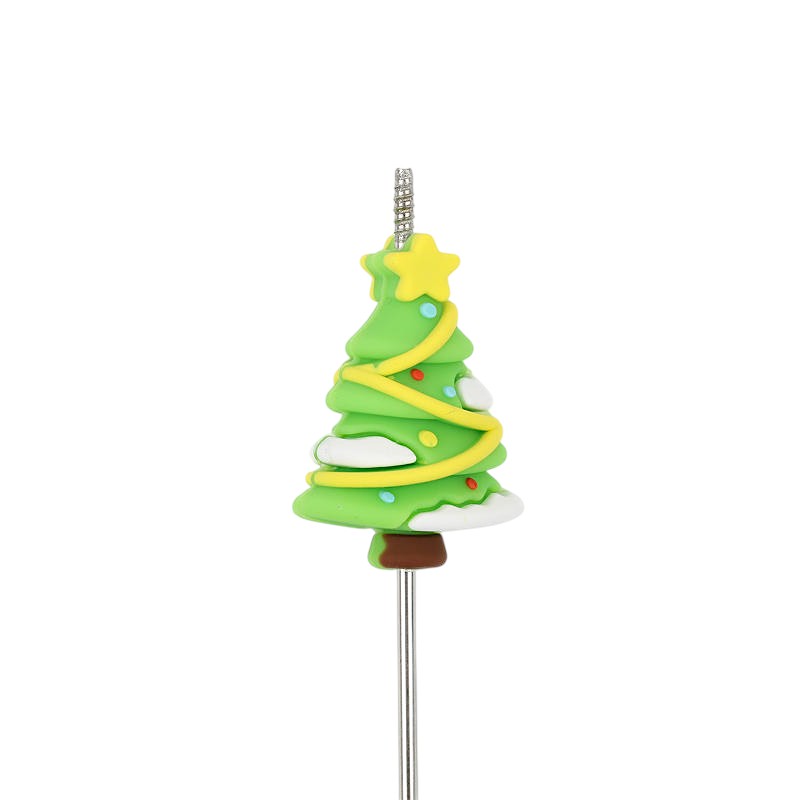 Silicone 3D Focal Beads Christmas Tree Five Pointed Star Topper 20pcs 2