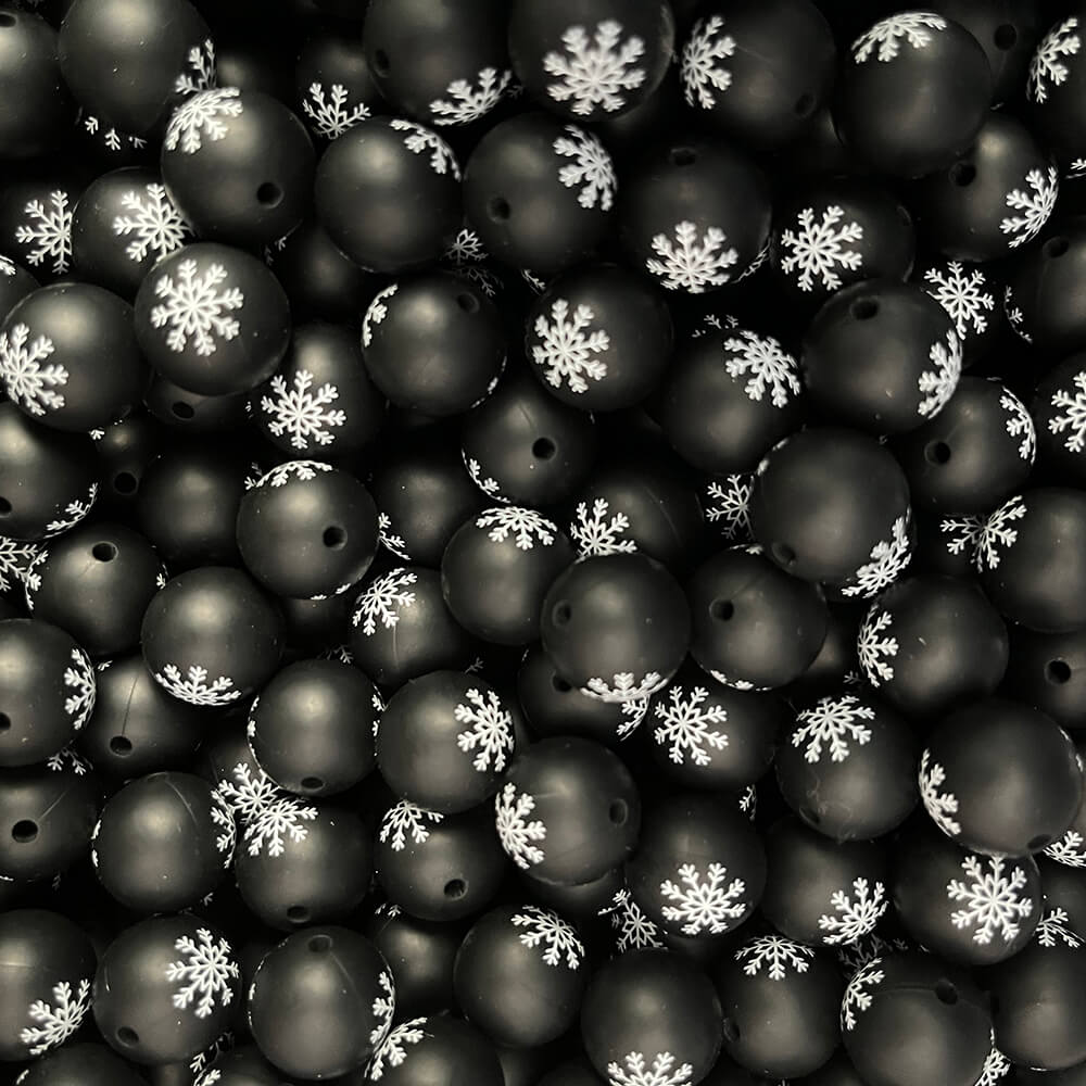 10-155# Christmas Printed Silicone beads