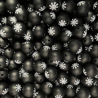 10-155# Christmas Printed Silicone beads