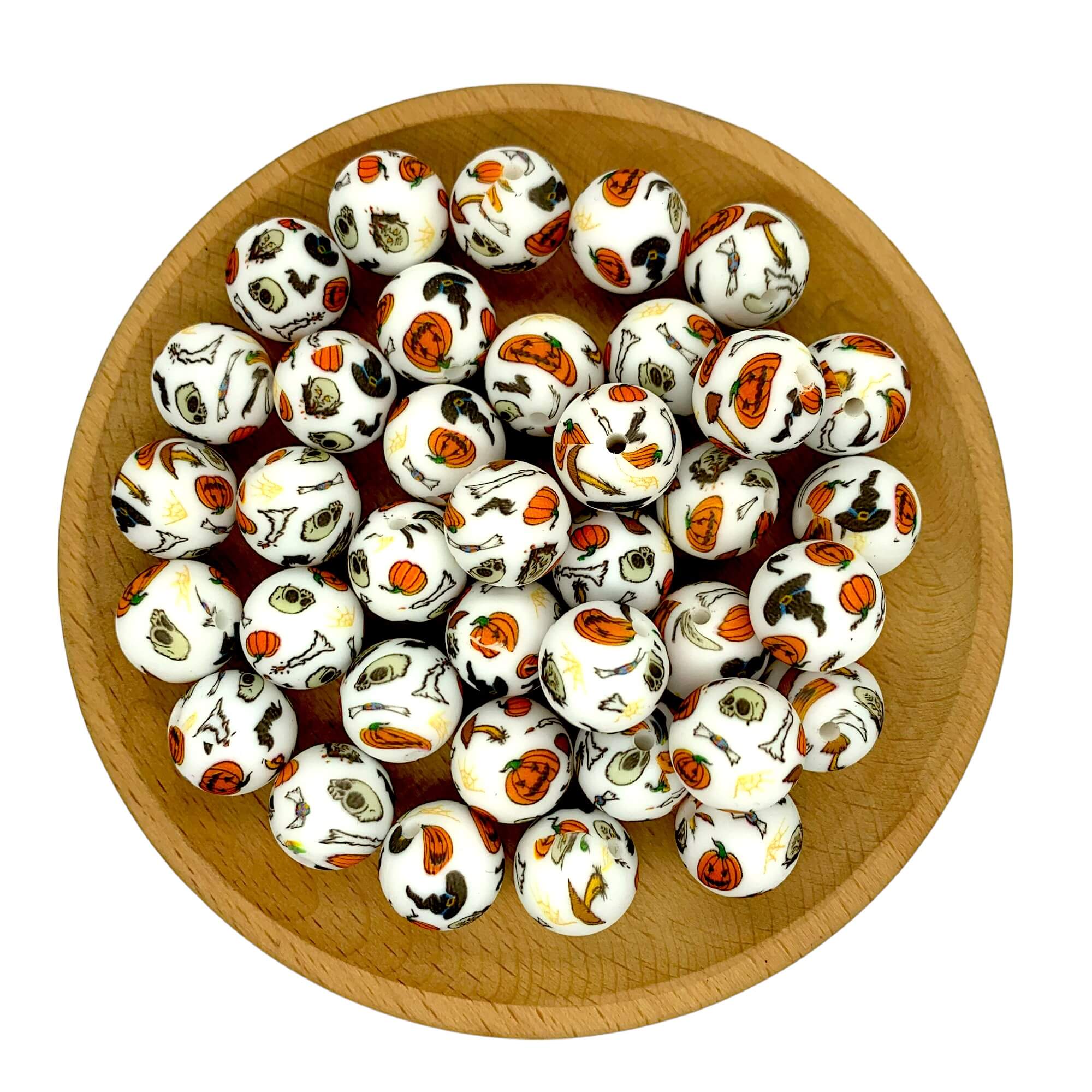 10-#477 Halloween Printed Silicone Beads