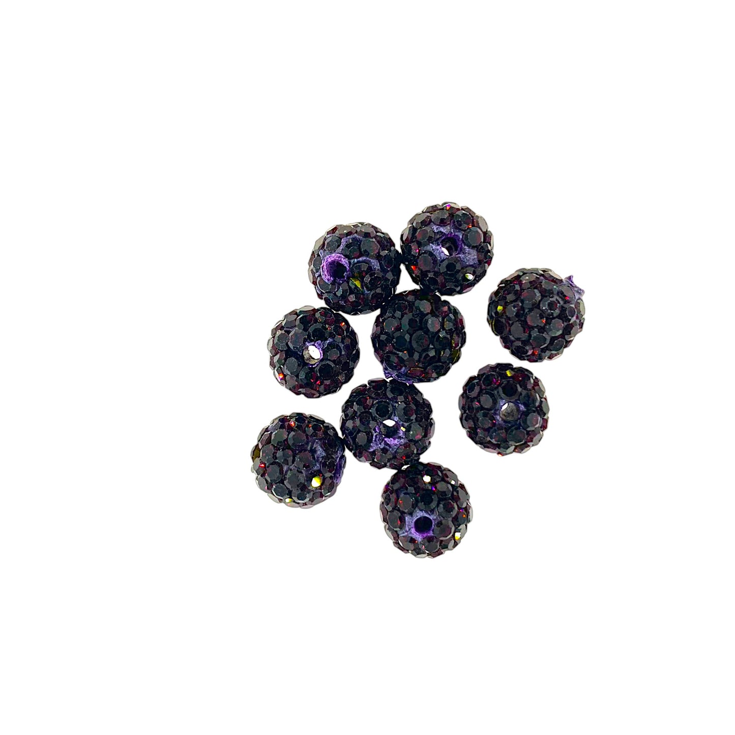 Clay Round Rhinestone Beads 8mm Multicolor Sparkle 50pcs