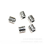 Tube Metal Beads 9x8mm Love Lettering Silver Tone 50pcs 3