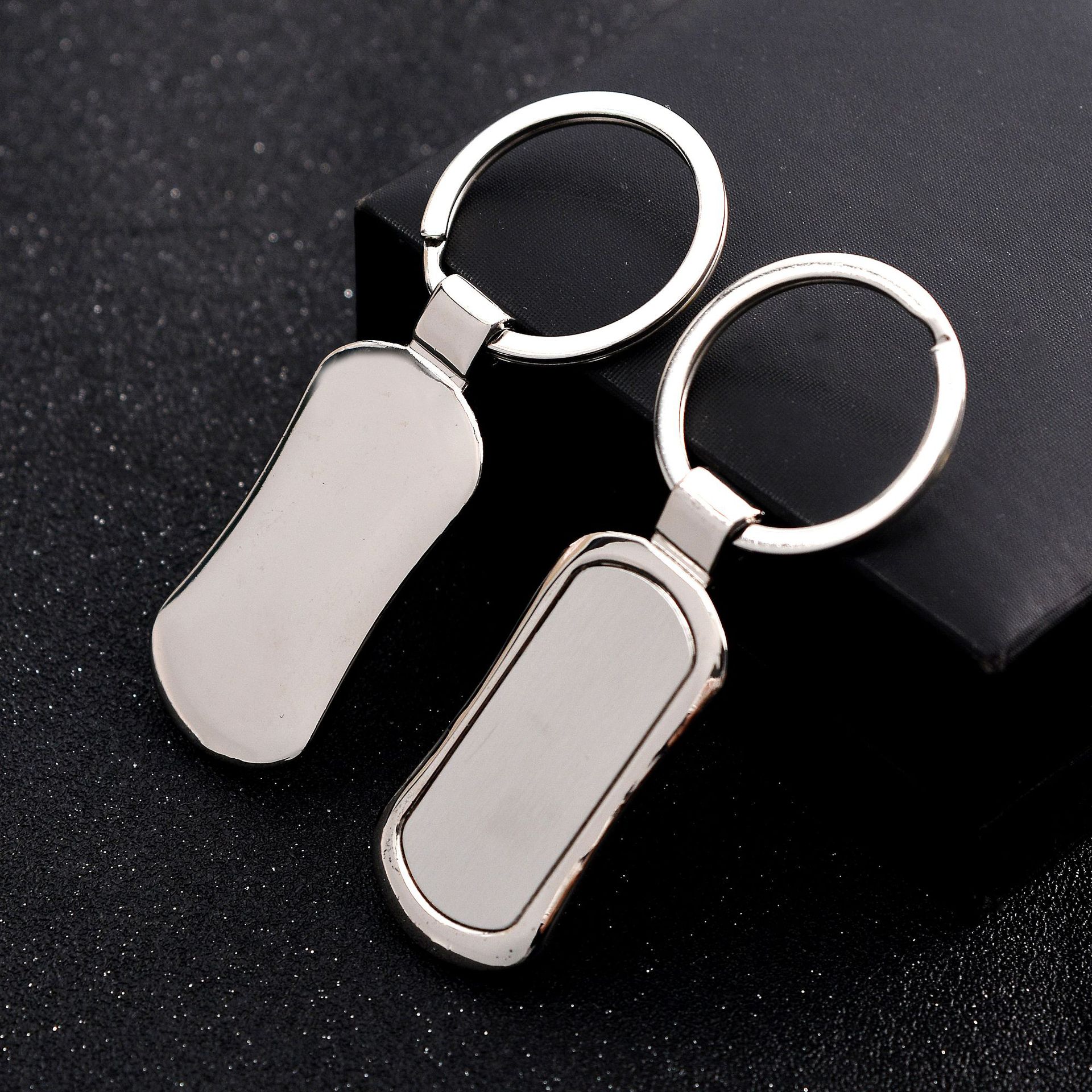 Creative Stainless Steel Blank Keychain Durable Zinc Alloy for Men 9