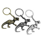 Zinc Alloy Tyrannosaurus Rex Keychain Detailed Scales Silver Finish 4