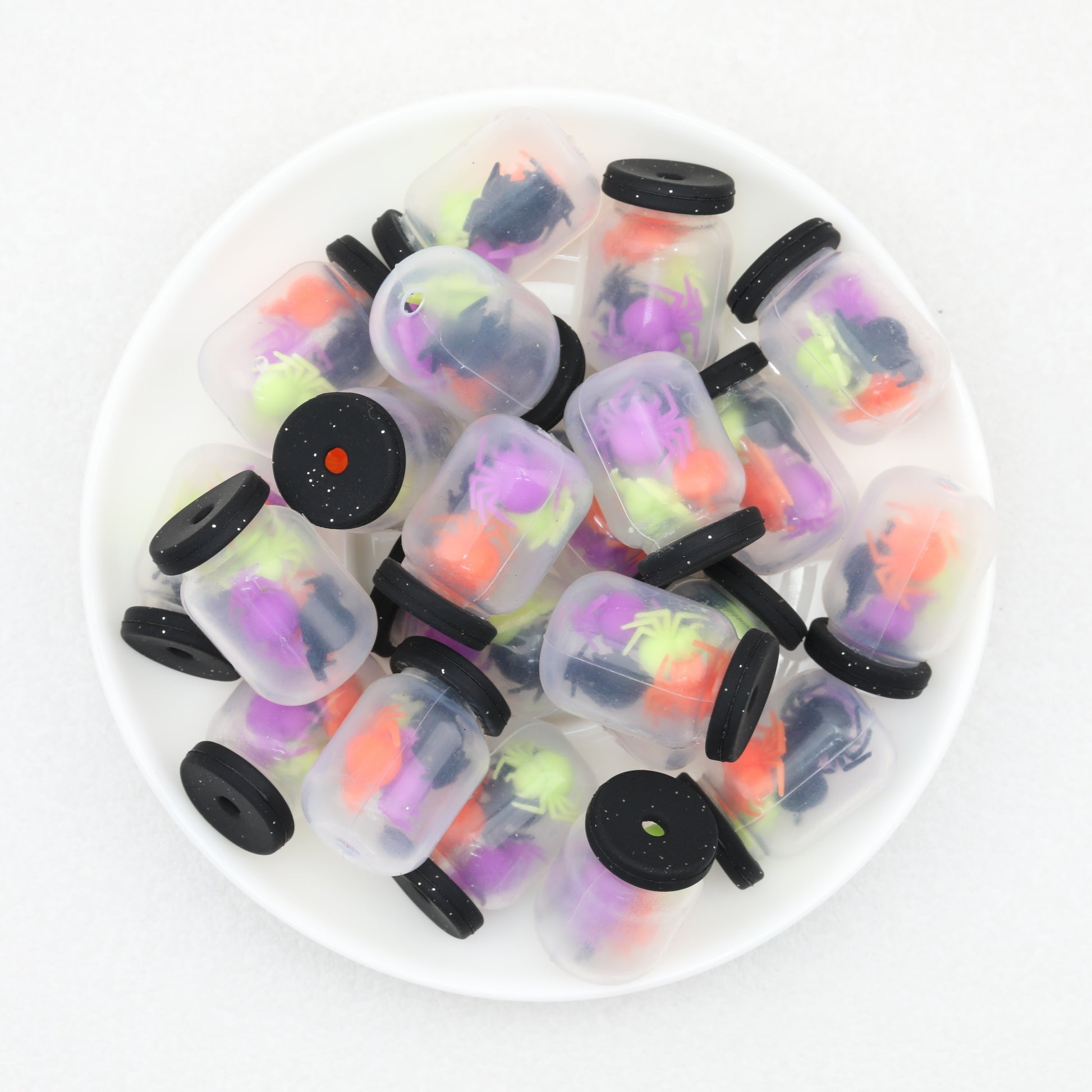 3D Halloween Silicone Focal Beads Spider Design 20pcs 5