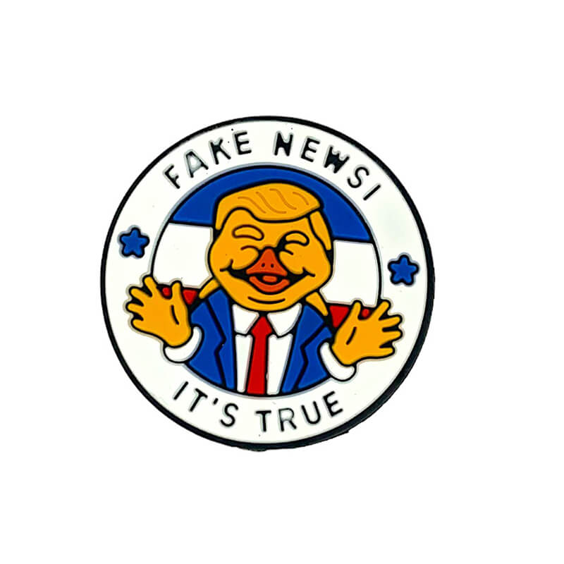 Silicone Focal Beads Fake News Trump Circle Badge Stars 20pcs