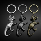 Zinc Alloy Tyrannosaurus Rex Keychain Detailed Scales Silver Finish 2
